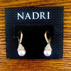 Nadri Gold Pearl Earrings